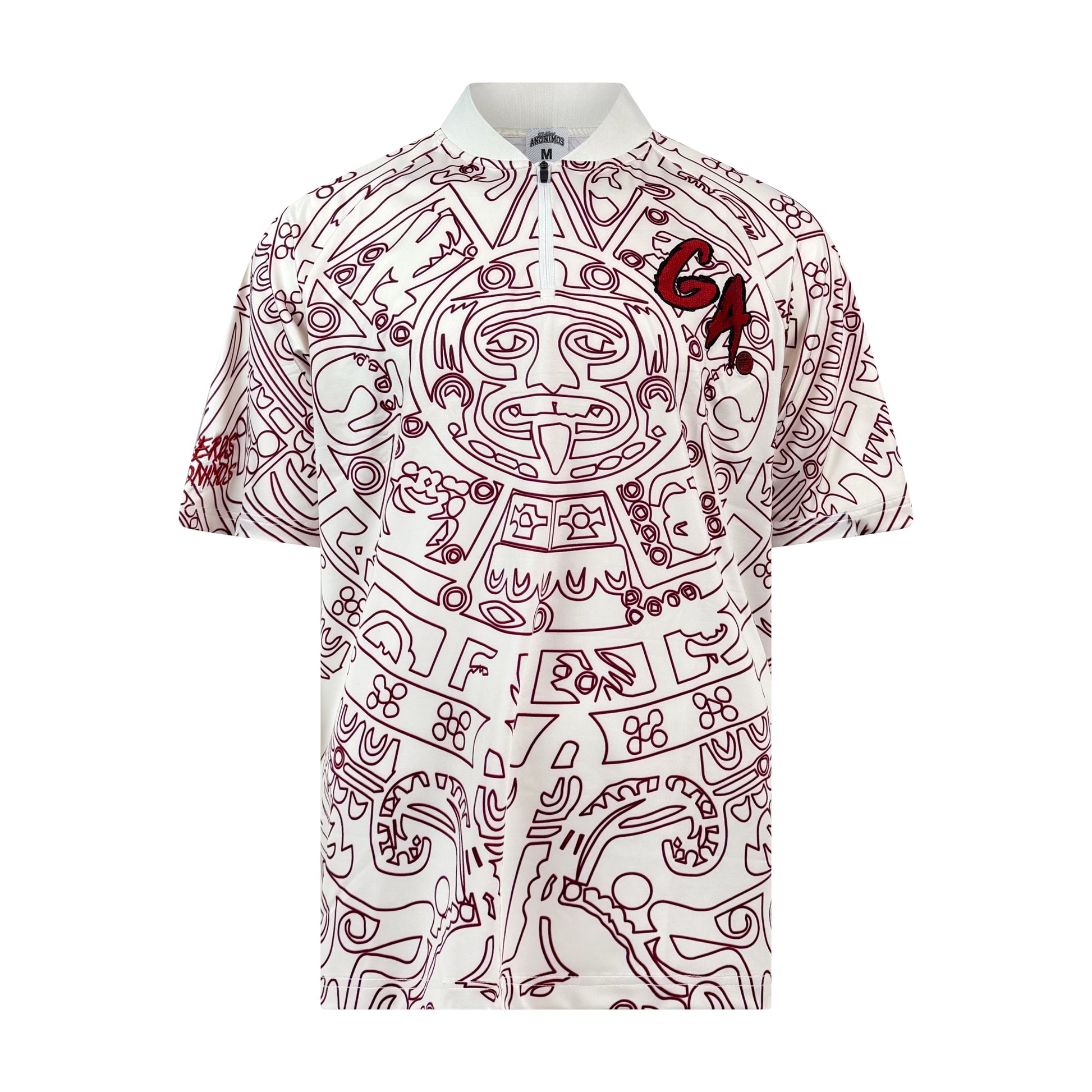 Bladed Collar Polo Off White/Burgundy Calendario