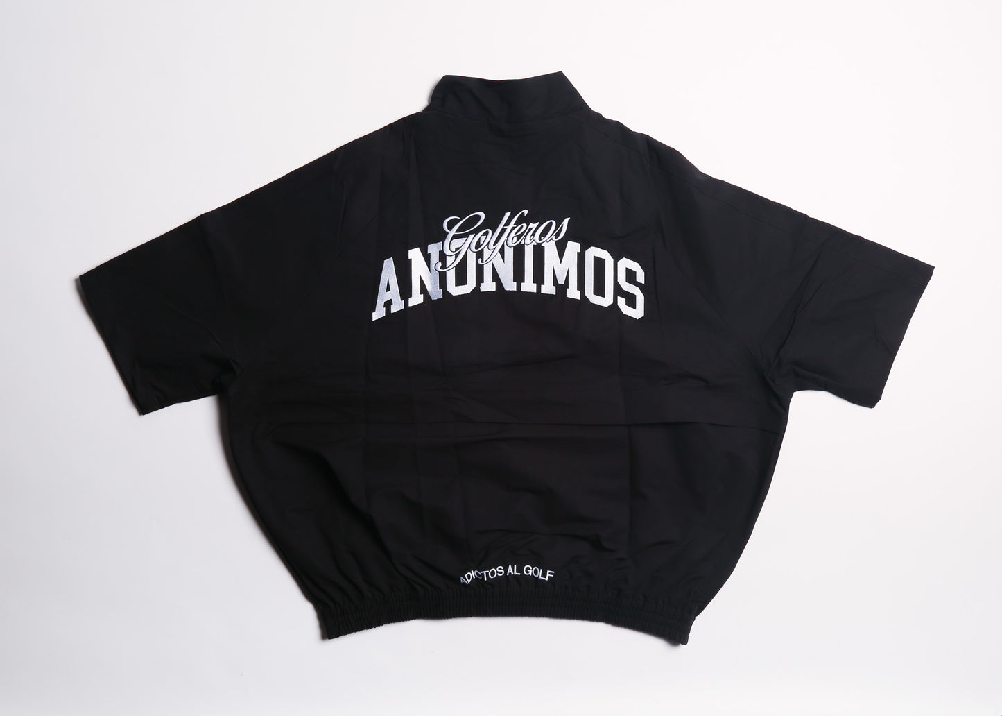 Oversize Vintage Quarter Zip Windbreaker(Black/White)