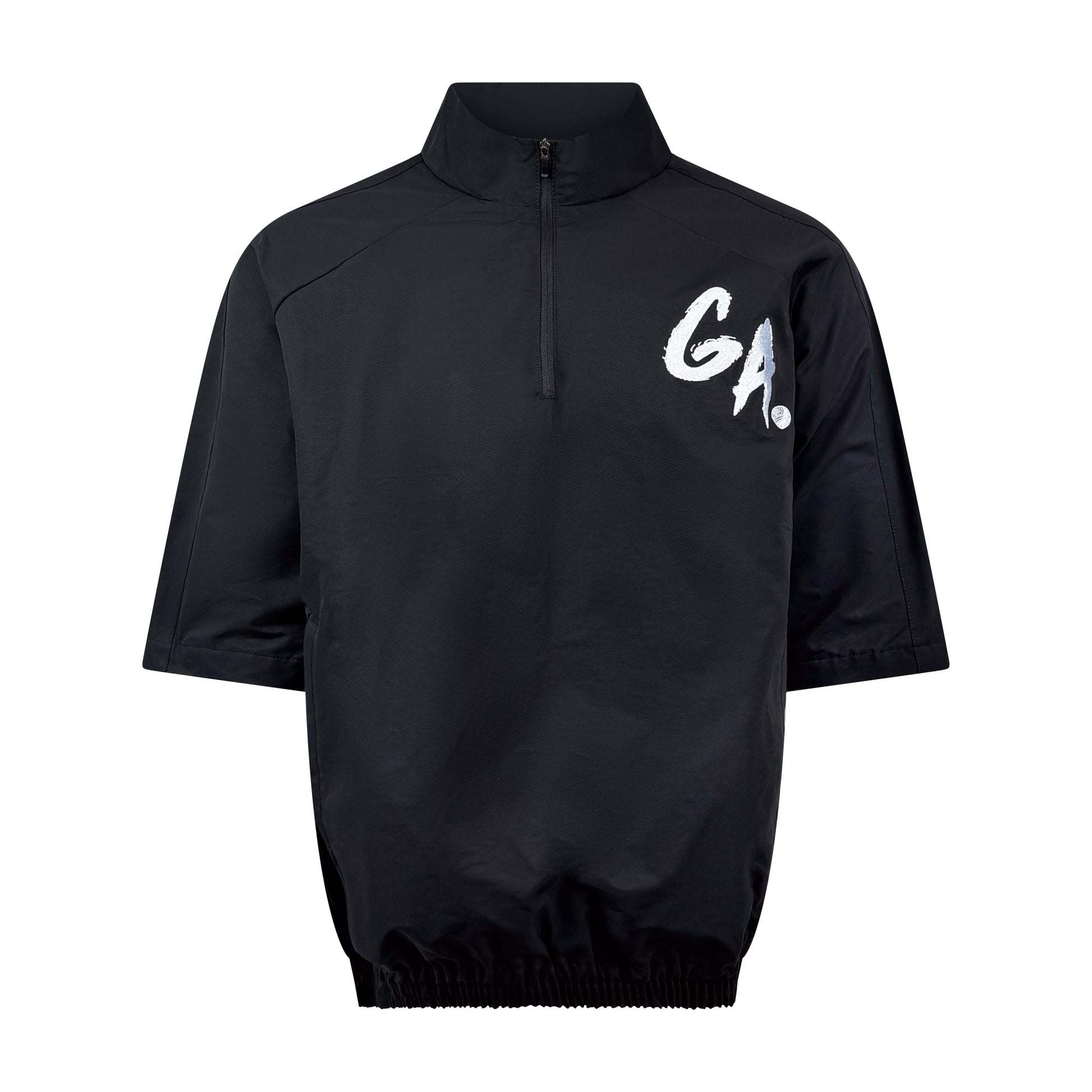 Oversize Vintage Quarter Zip Windbreaker(Black/White)