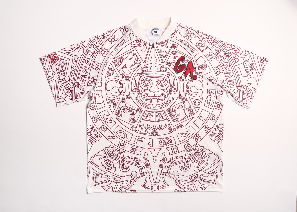 Bladed Collar Polo Off White/Burgundy Calendario