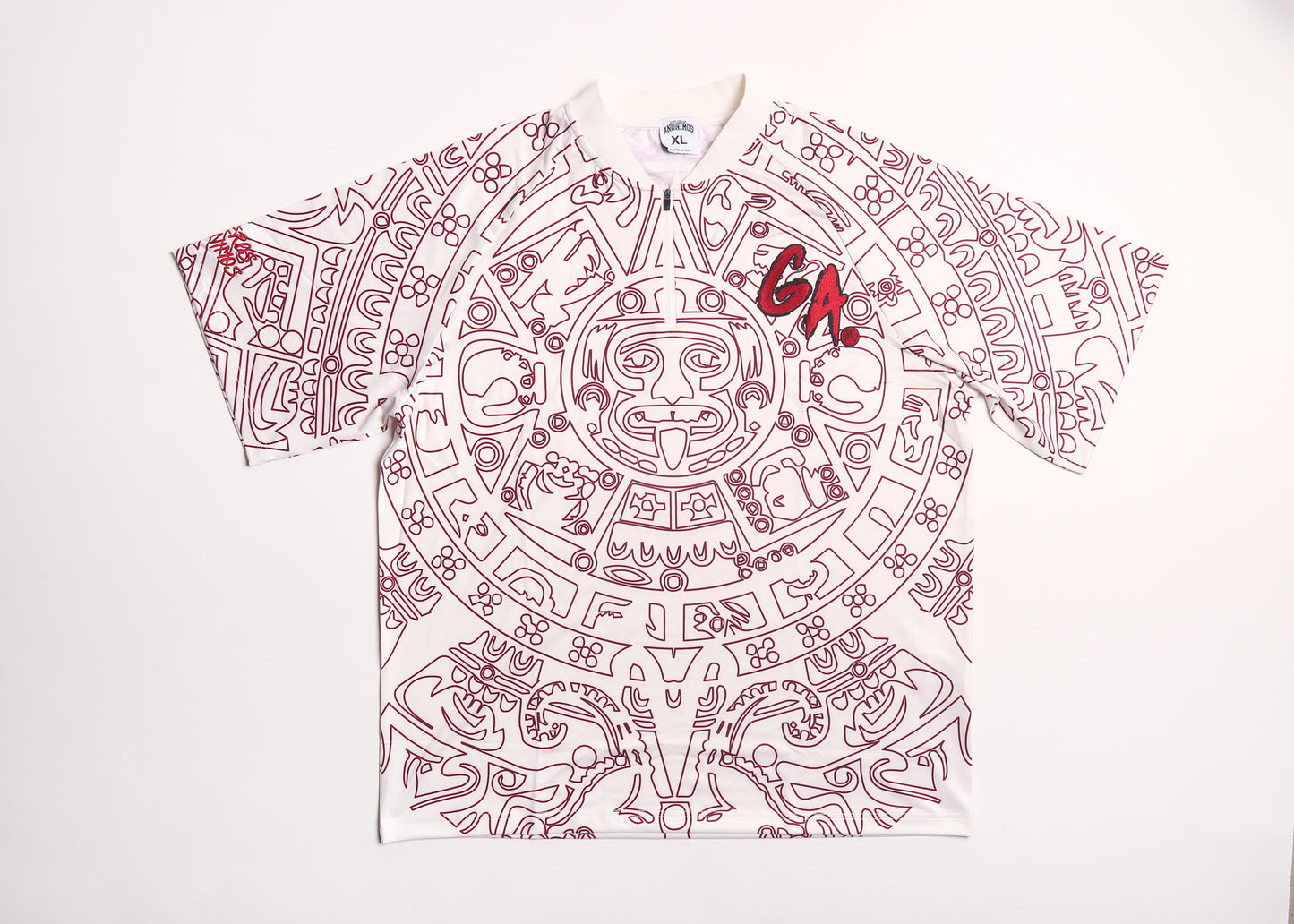 Bladed Collar Polo Off White/Burgundy Calendario
