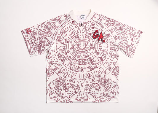Bladed Collar Polo Off White/Burgundy Calendario