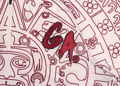 Bladed Collar Polo Off White/Burgundy Calendario