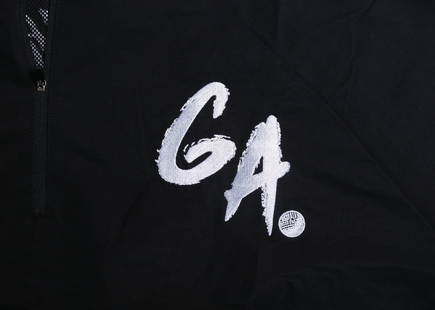 Oversize Vintage Quarter Zip Windbreaker(Black/White)