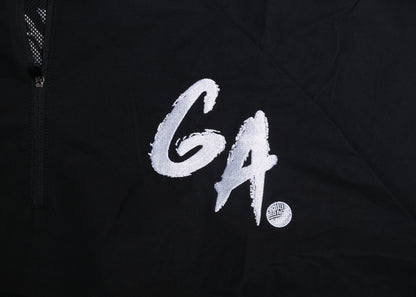 Oversize Vintage Quarter Zip Windbreaker(Black/White)