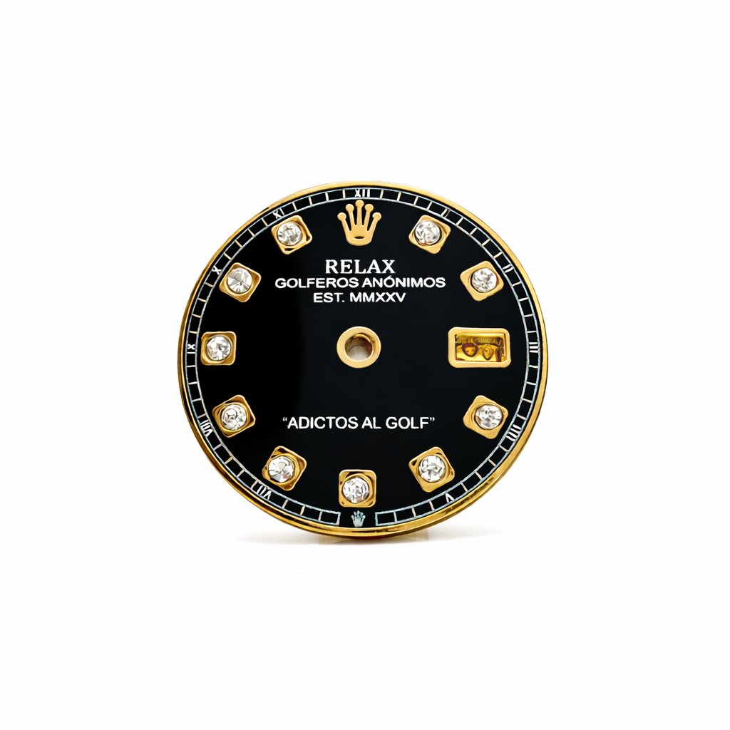 “Relax” inspired black diamond dial