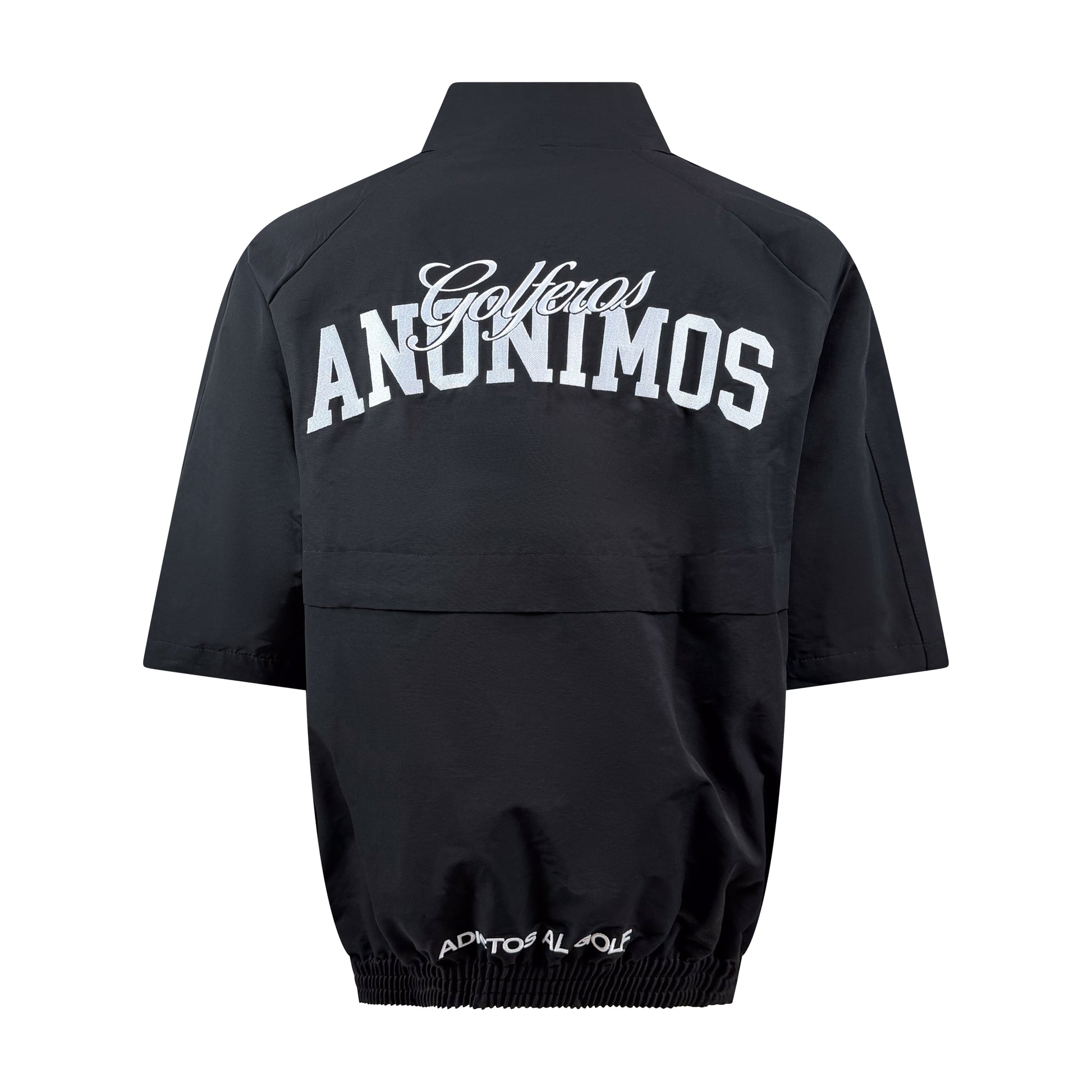 Oversize Vintage Quarter Zip Windbreaker(Black/White)