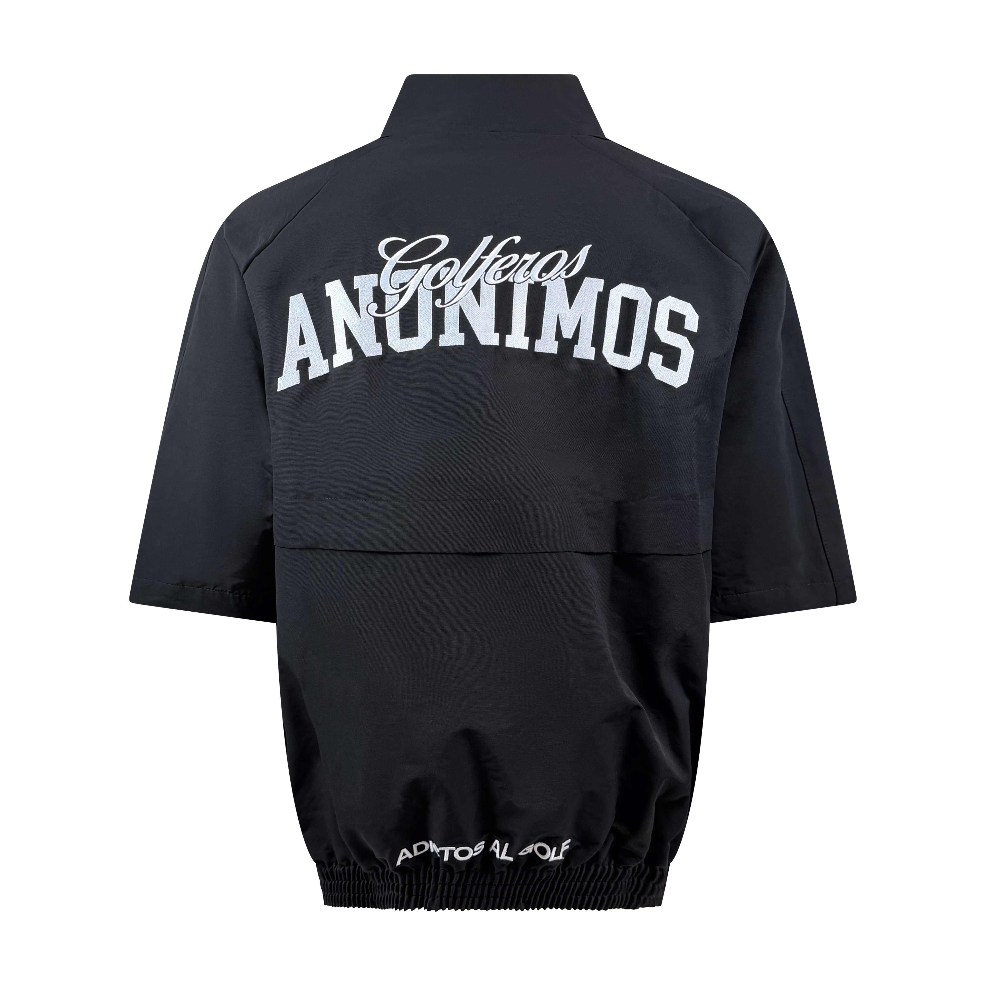 Oversize Vintage Quarter Zip Windbreaker(Black/White)