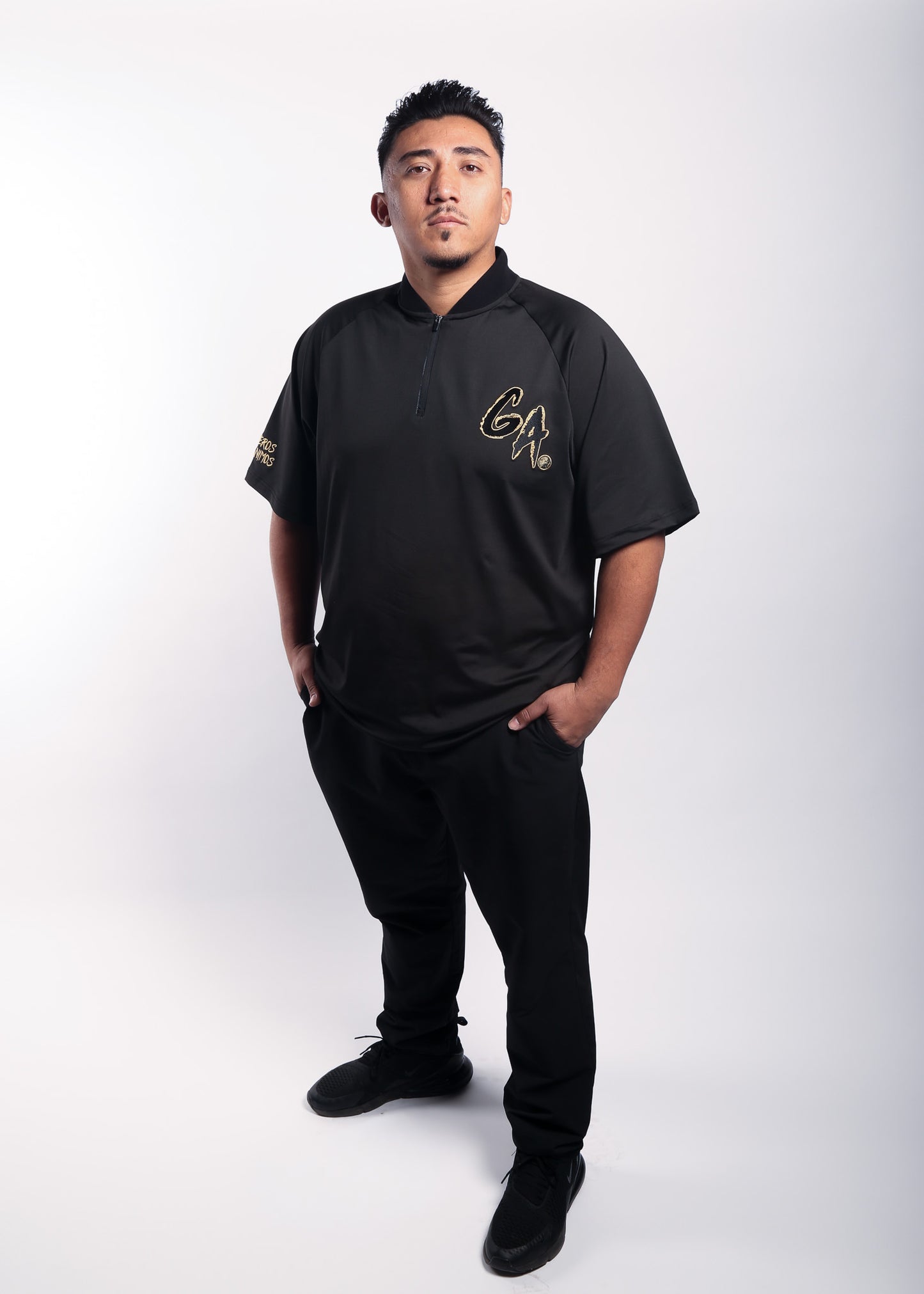 Bladed Collar Polo Black (ORO GA)