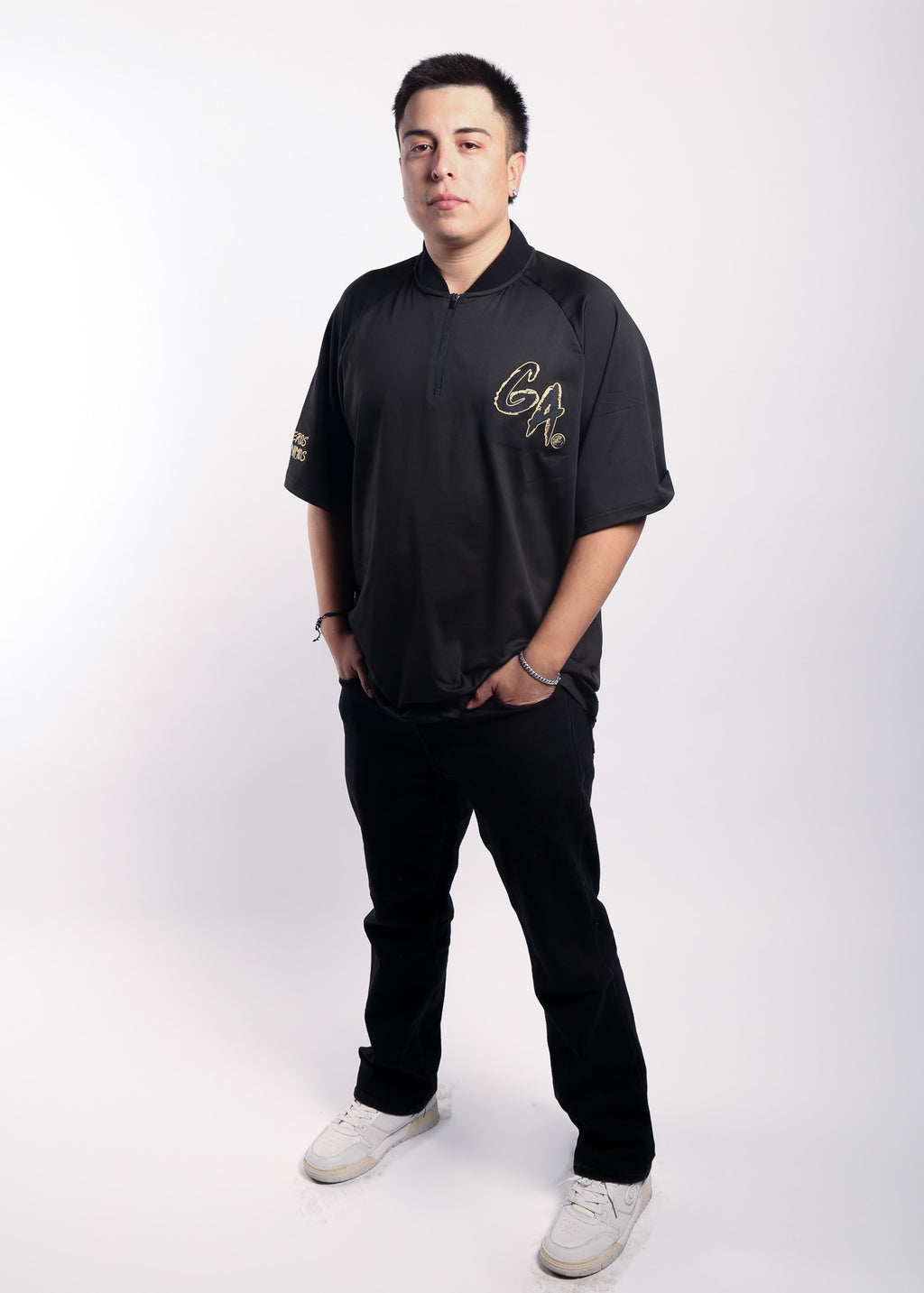 Bladed Collar Polo Black (ORO GA)