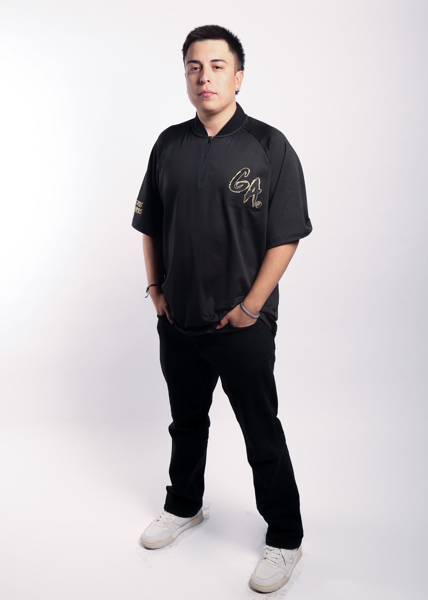 Bladed Collar Polo Black (ORO GA)