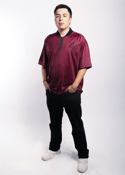 Bladed Collar Polo Burgundy/Black Calendario